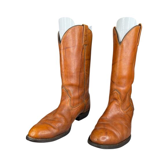 Vintage Bermans Mens Marbled Brown Western Cowboy Boot Size US 10 D - Picture 6 of 11